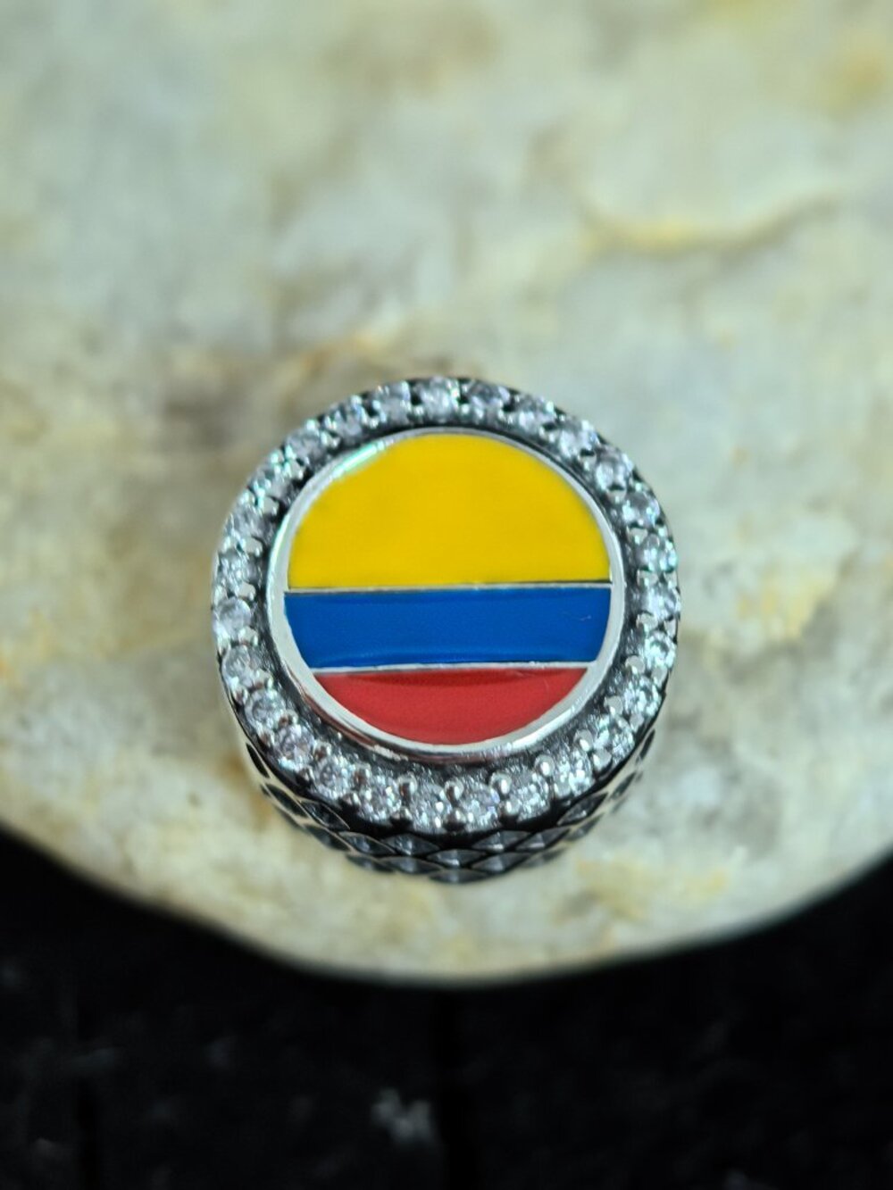 Pandora Colombia Flag Bead Flag of Ireland Travel Charm, S925 Silver (Women's)